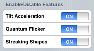 Enable/disable features